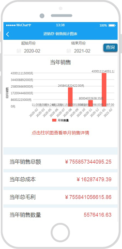 微商进销存小程序统计图表